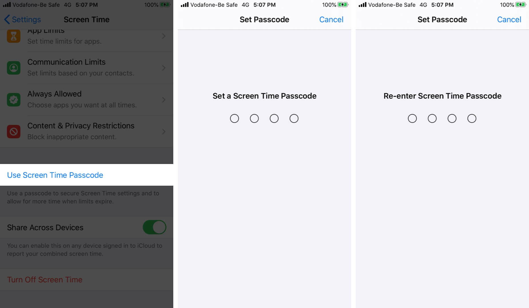 Set Screen Time Passcode On IPhone