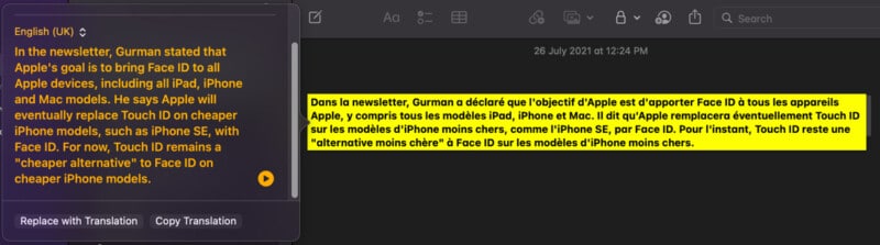 Translate any text on any app across macOS