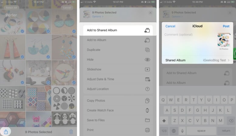 Add photos and videos to the shared album on iPhone and iPad