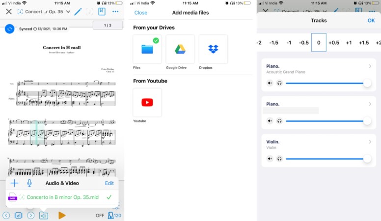 Add audio and video to your scores in Newzik 
