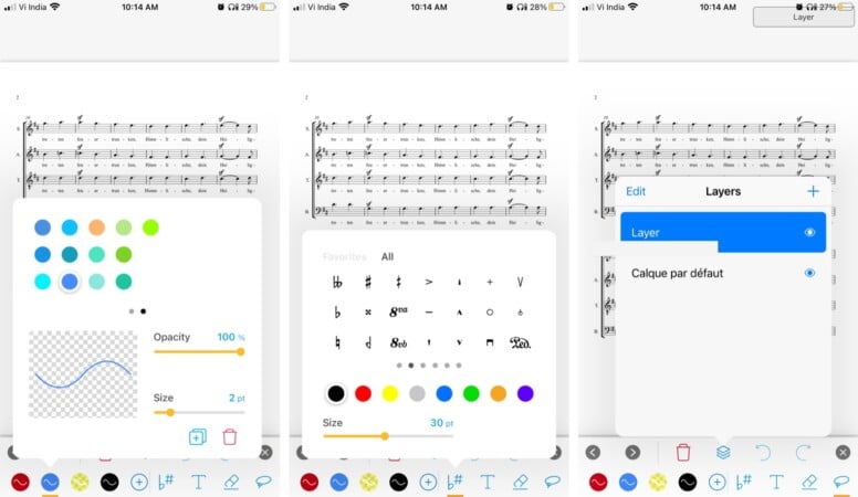 Annotate and manage the scores in Newzik app