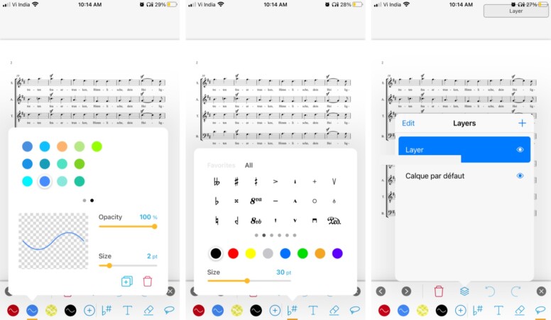 Annotate and manage the scores in Newzik app 