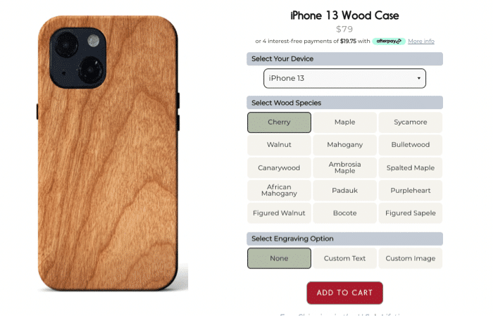 kerf iphone 13 wooden case options