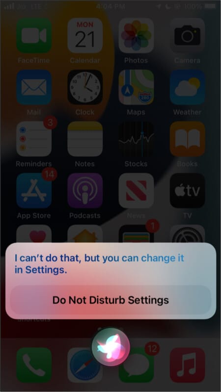 Siri cannot perform complicated DND commands
