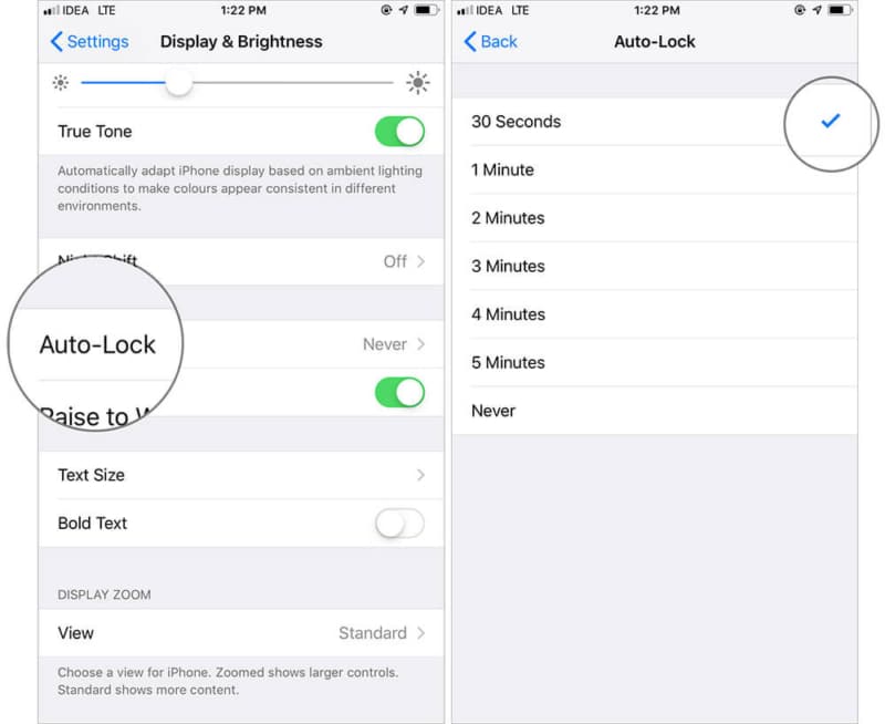 Adjust Auto Lock on iPhone