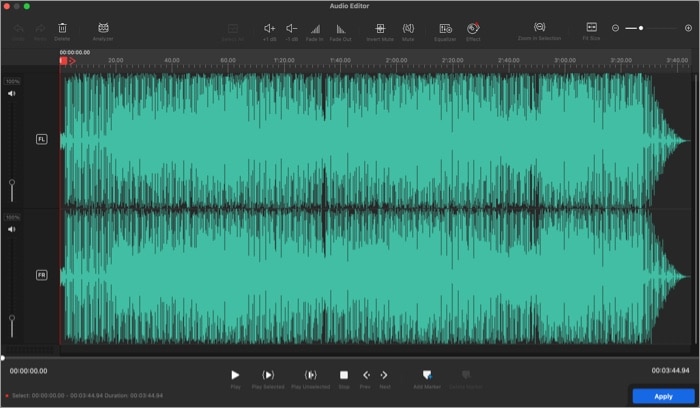 Audio editing in VideoProc Vlogger video editing software 