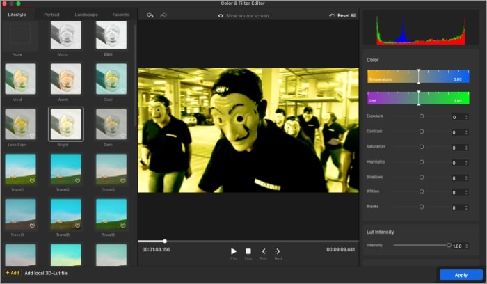 Color grading in videoproc vlogger video editing software Color grading in VideoProc Vlogger video editing software