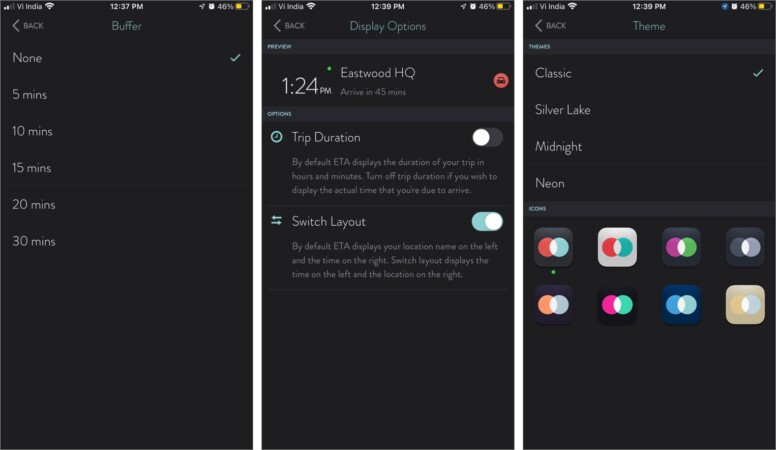 Eta iphone app features review
