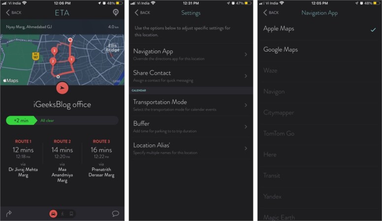 ETA iPhone app integrates all major navigation apps