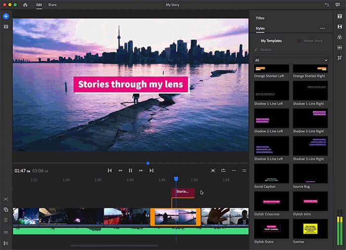 Adobe Premiere Rush Video Editing Software for YouTube
