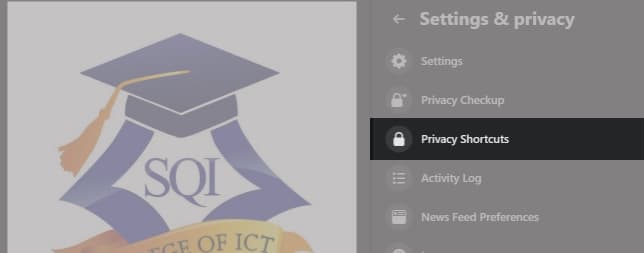 Click Privacy Shortcuts in Facebook website
