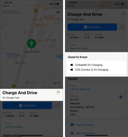 Easily locate the nearest EV charging stations in Apple Maps