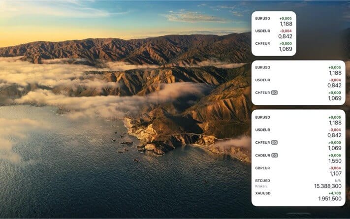 Exchange Rates 3 Widget for macOS