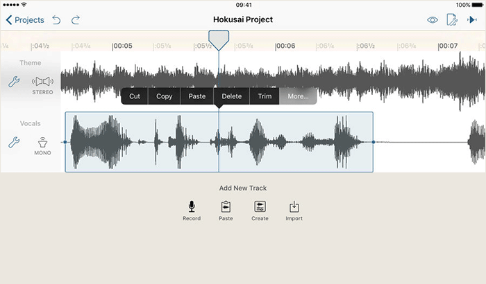 Hokusai Audio Editor iPhone and iPad App Screenshot