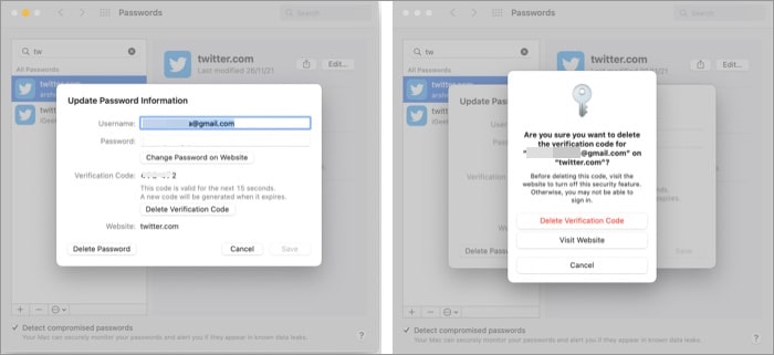How to delete two factor authentication on Mac