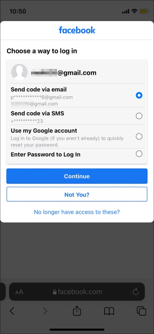 Recover a hacked Facebook account from iPhone