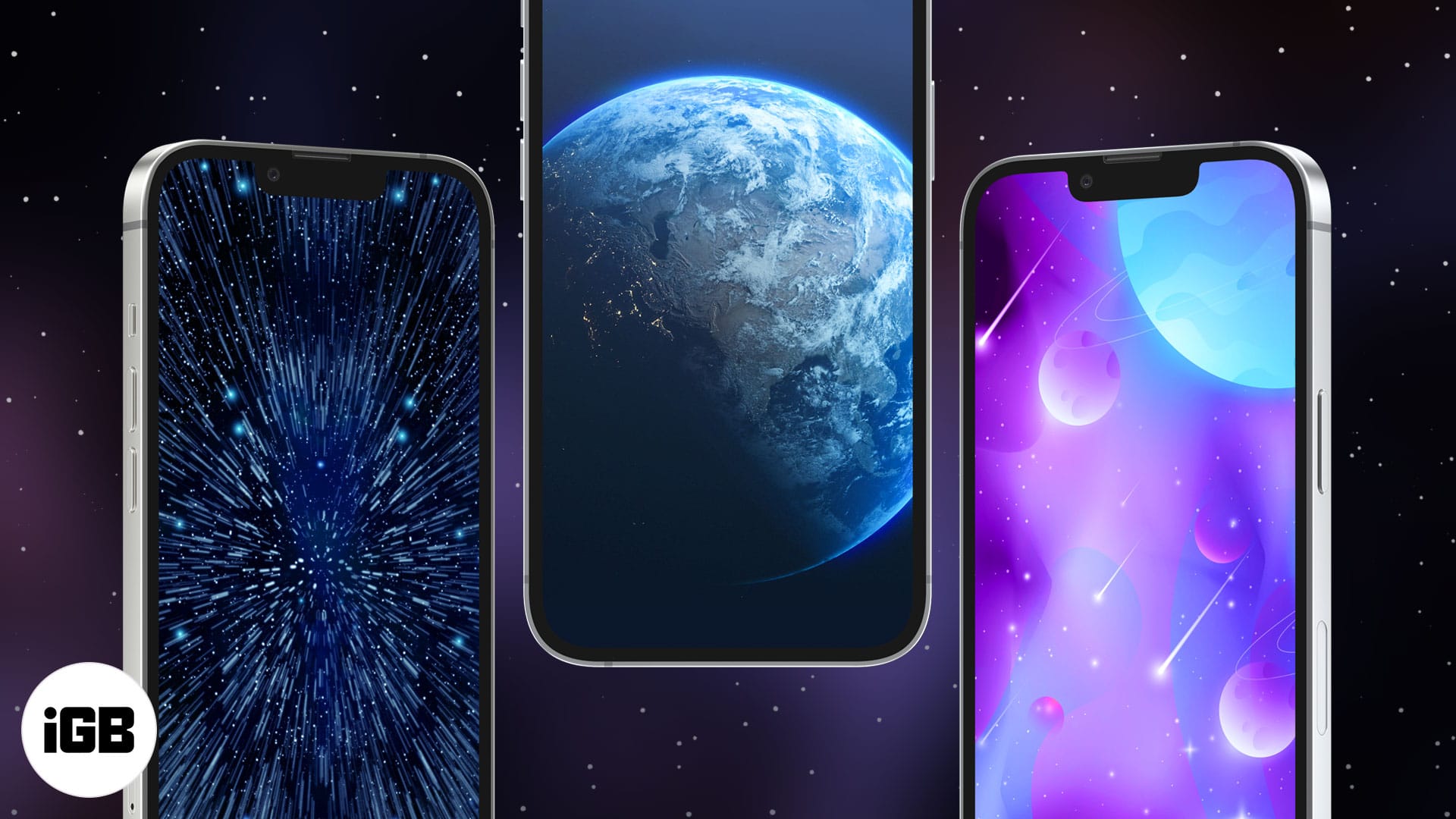 OLED space wallpapers optimized for iPhone