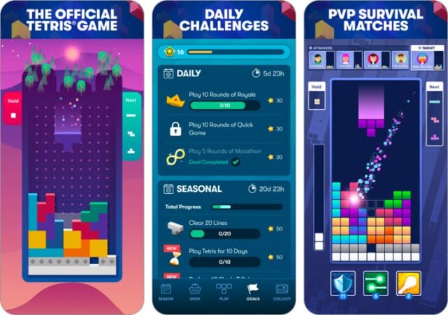 Tetris retro game for iPhone and iPad