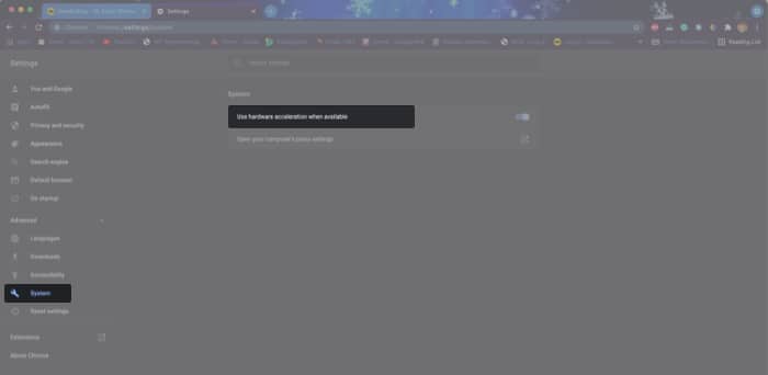 Turn off Hardware Acceleration in Google Chrome on Mac