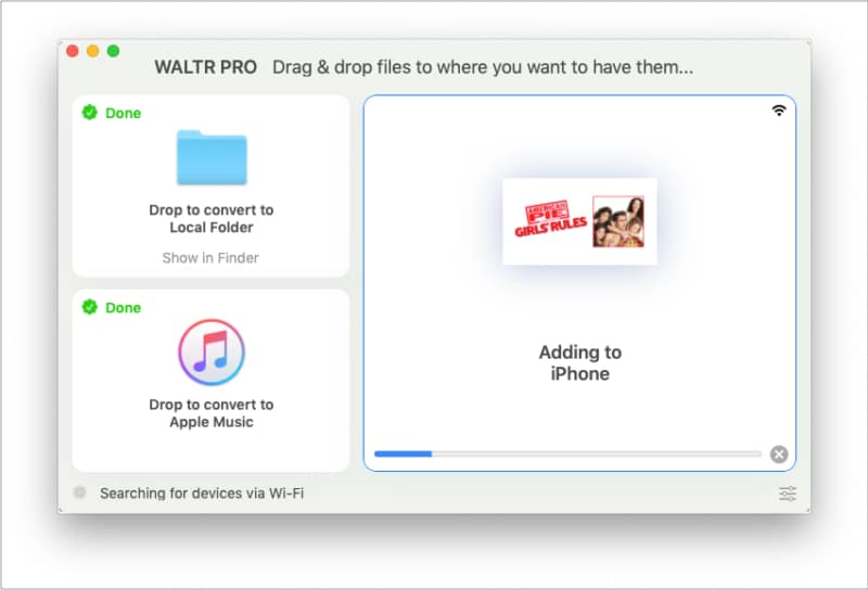 After converting WALTR PRO adding file to iPhone