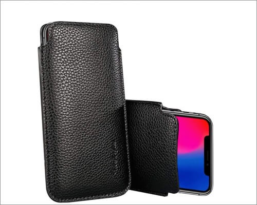 modos logicos synthetic leather sleeve for iphone xr