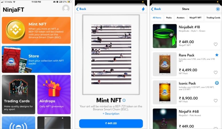 NFT Creator NinjaFT app to sell NFTs on iPhone 