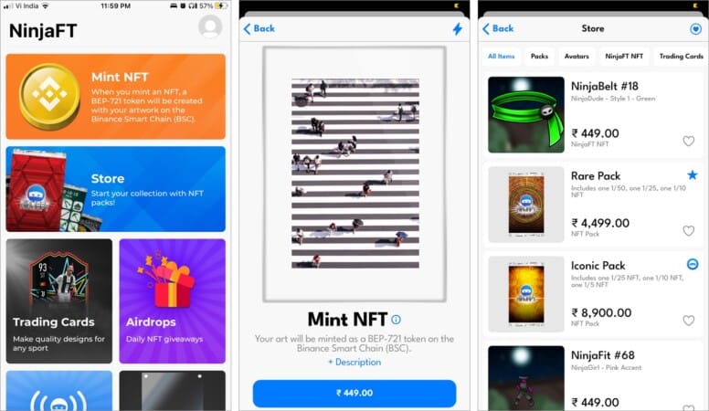 NFT Creator NinjaFT app to sell NFTs on iPhone