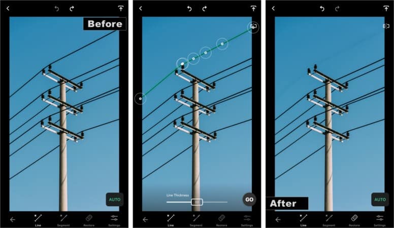 Remove unwanted lines and cables with TouchRetouch app