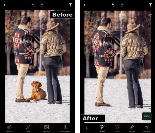 Remove unwanted objects from iPhone photos with TouchRetouch app 