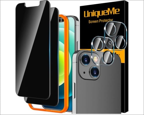 uniqueme iphone 13 mini privacy screen protector