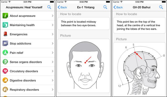 Acupressure Stress-Relieving iPhone and iPad App Screenshot
