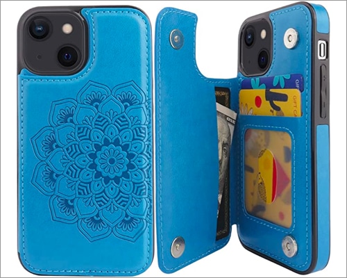 Compernee for iPhone 13 Mini Wallet Case with Card Holder