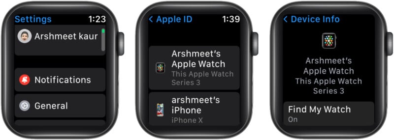 Enable Find My on Apple Watch