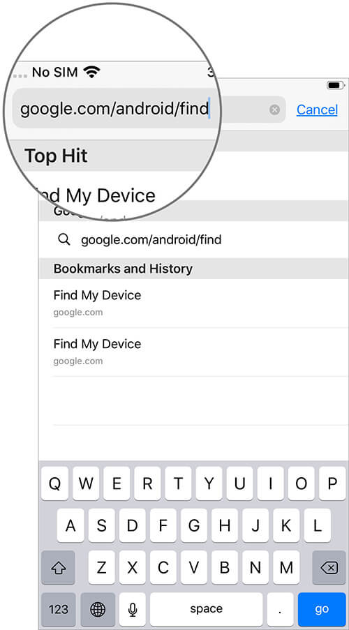 Enter URL in Addressbar in iOS Safari App on iPhone