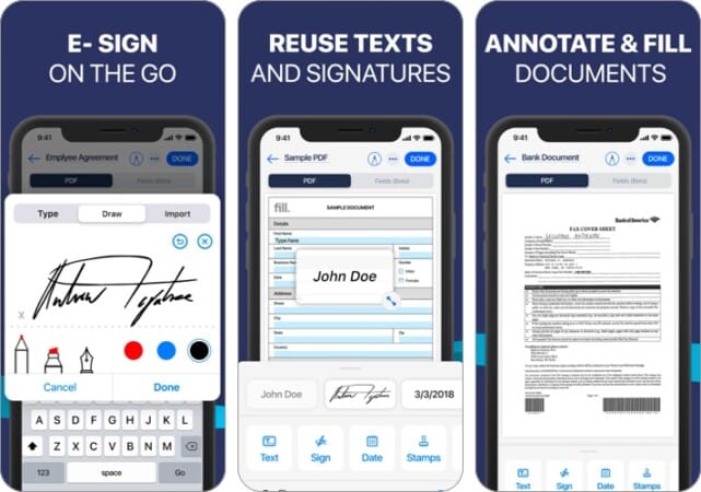 Fill PDF Editor Signature app for iPhone