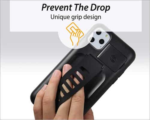 Grip2u iPhone 11 Pro Max Charcoal Black Grip Kickstand Case