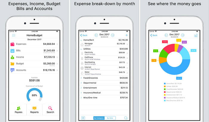 HomeBudget Personal Finance iPhone and iPad App Screenshot