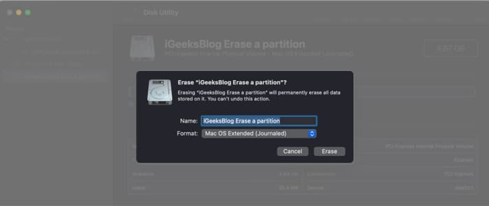 How to erase a Mac partition