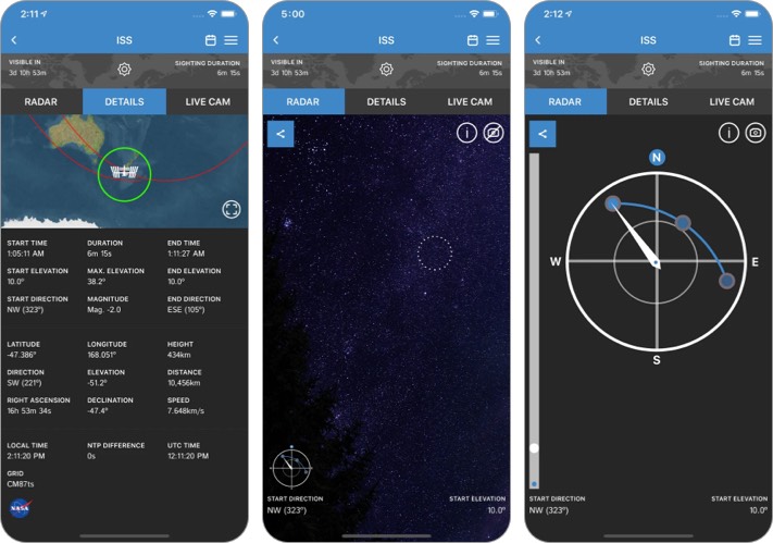 ISS Detector Stargazing iPhone and iPad App screenshot