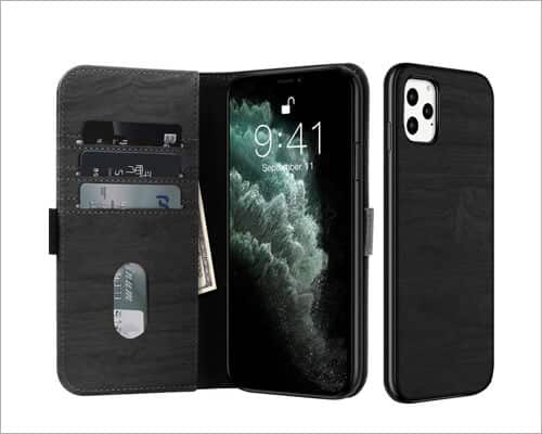 Juqitech iPhone 11 Pro Wallet Case with Magnetic Closure