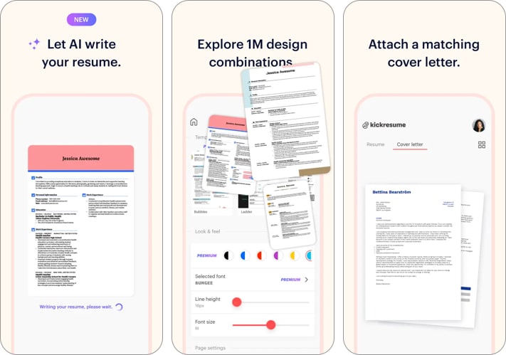 Kickresume: AI Resume Builder app for iphone