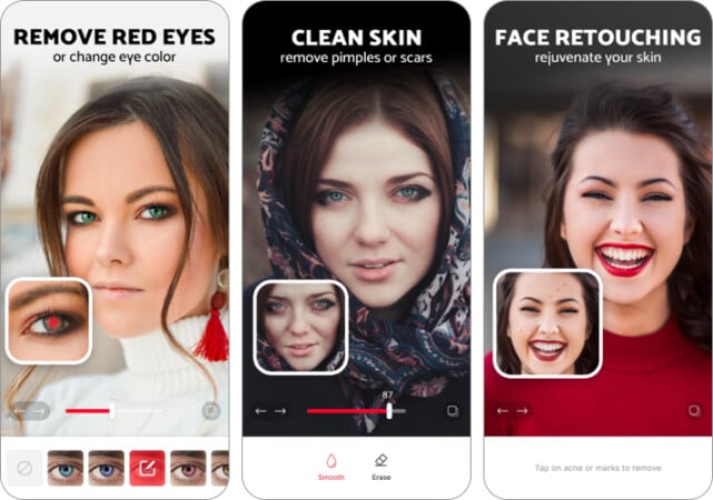 Pixl red eye removal app for iPhone