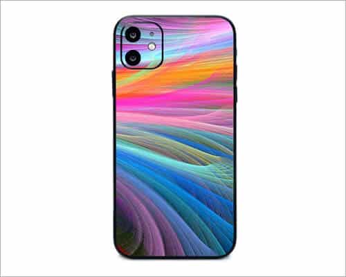 Rainbow Waves iPhone 11 Skin Wrap