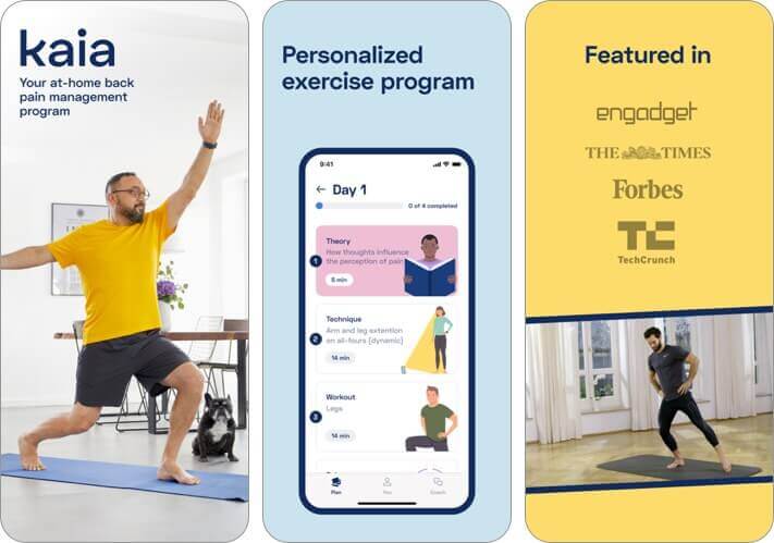 kaia backpain relief iphone and ipad stretching app screenshot