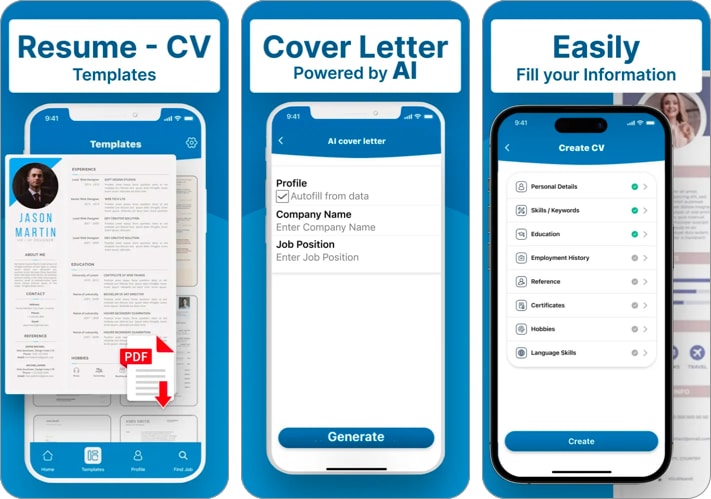 resume builder cv app for iphone and ipad