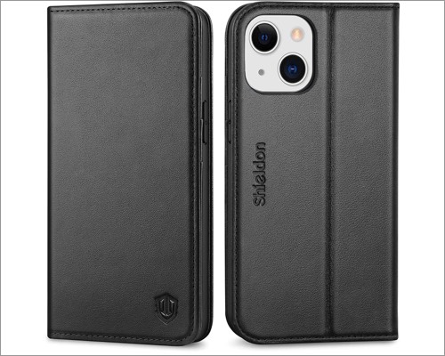 shiedon iphone 13 mini leather case