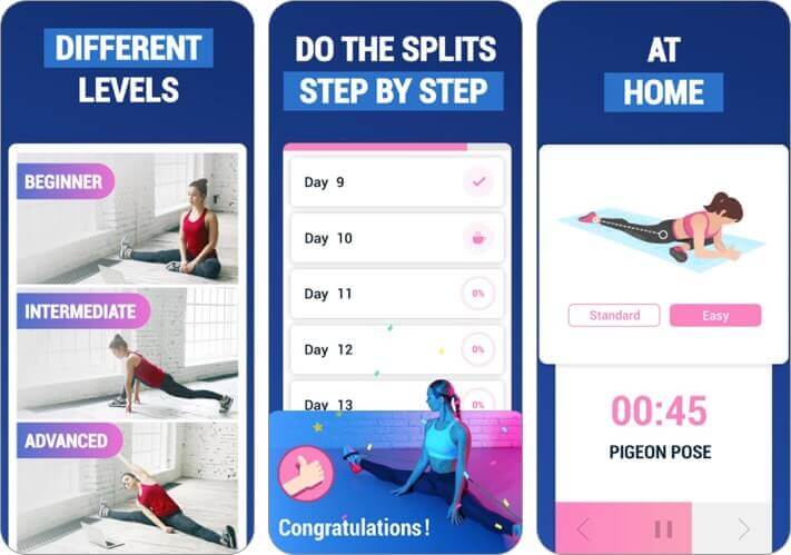 splits training iphone and ipad stretching app screenshot