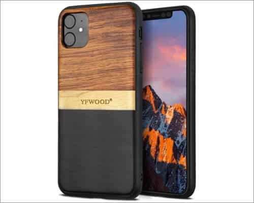 yfwood wooden cover for iphone 11