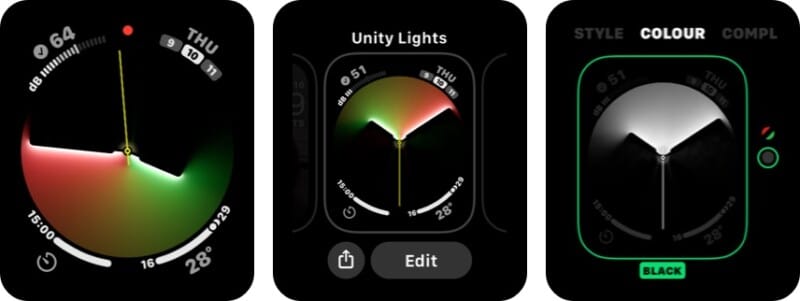 Customize Unity Lights watch face in Apple Watch