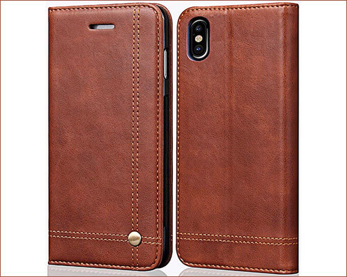 FLYEE Leather Wallet Case for iPhone XS Max